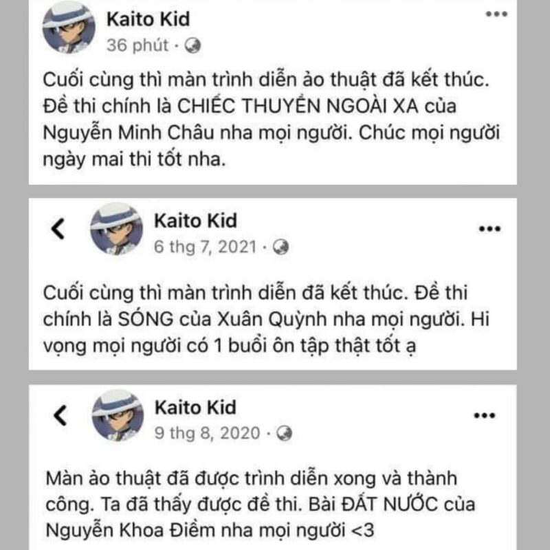 Nghi vấn lộ đề Văn THPT 2022 - Kaito Kid thánh trộm đề thi lên tiếng, tiết lộ rõ lai lịch - Hình 3