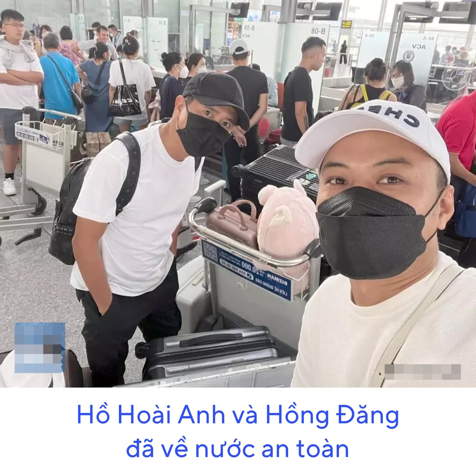 Hồng Đăng - Hồ Hoài Anh vui vẻ check-in sân bay khi về nước an toàn khiến CĐM sục sôi? - Hình 2