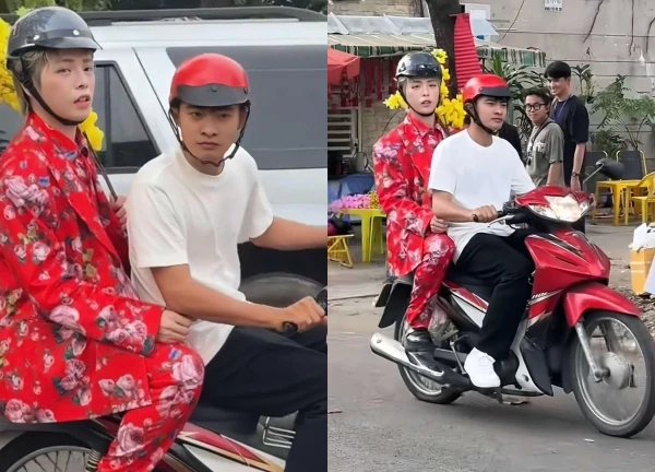 Đức Phúc được Lê Tuấn Khang chở đi đám giỗ bên cồn, CĐM phát hiện có gì sai sai - Hình 1