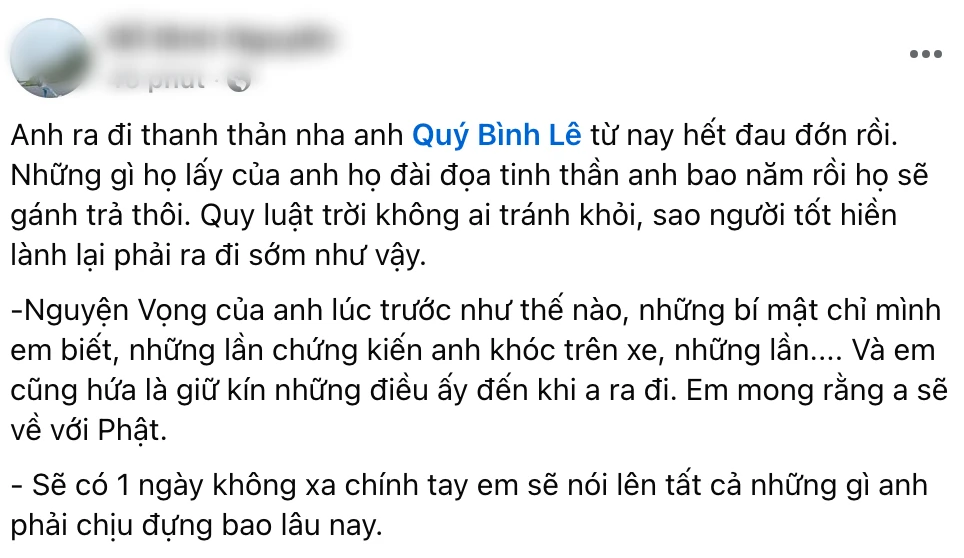 Quý Bình bị cướp hết tài sản trước khi mất, bạn thân tuyên bố vạch tội 1 người! - Hình 3