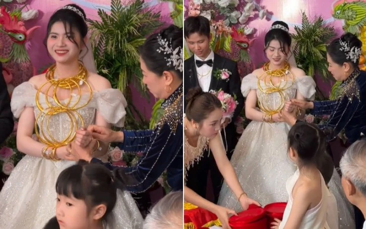 Cô dâu đeo chục chiếc kiềng, thời gian chốt cưới mới sốc, CĐM phát hiện 1 điều - Hình 5